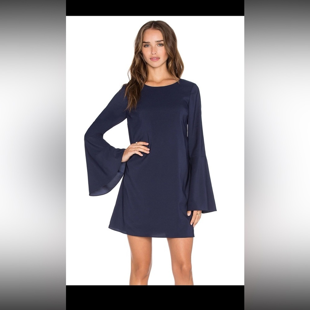 Likely Navy Long Bell Sleeve Dress